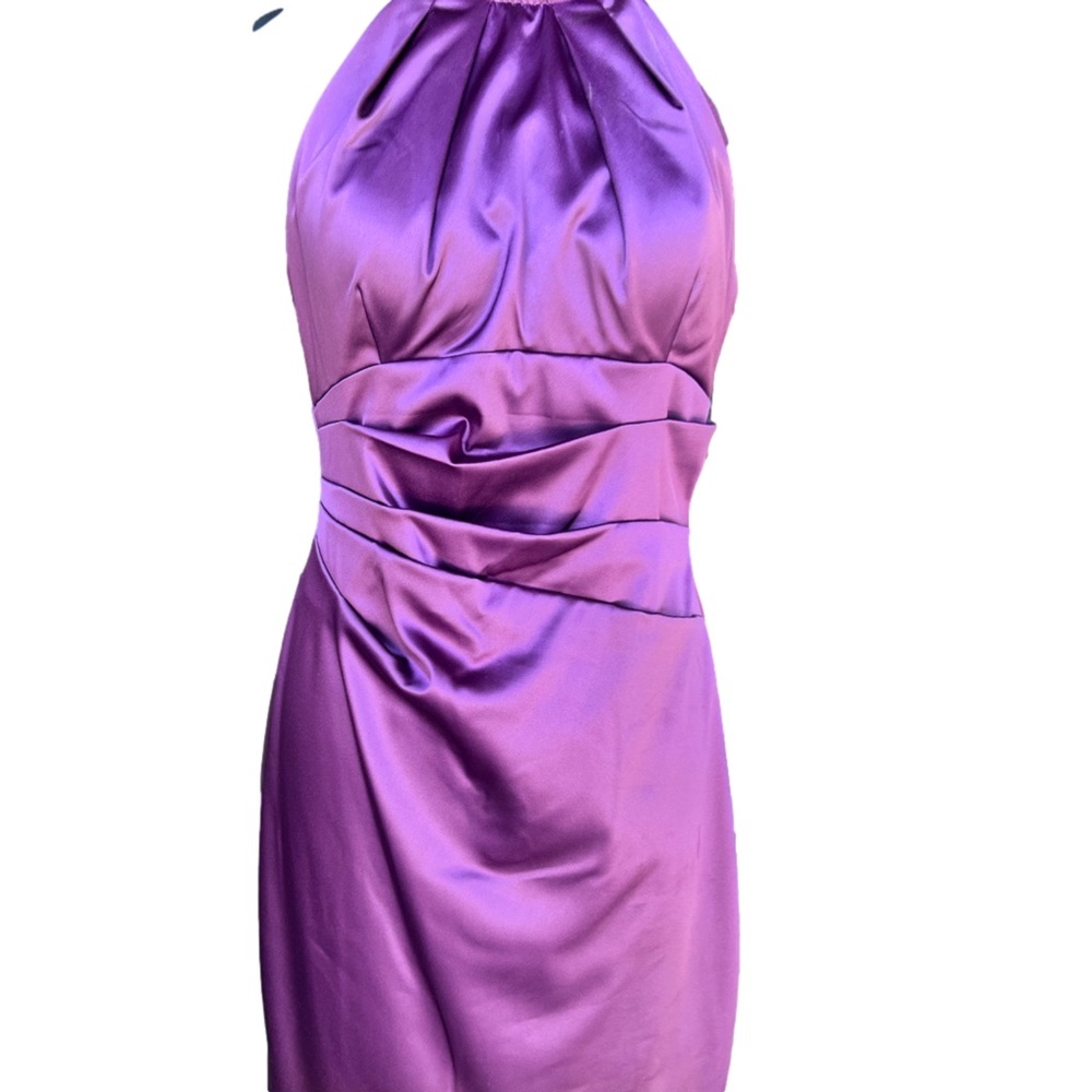 Eliza J Purple Satin Midi Dress NWT
